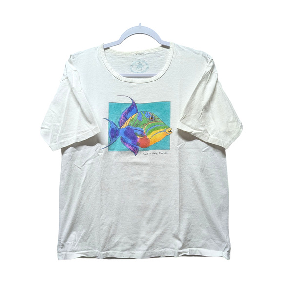 90s Colorful Fish Siesta Key Women's T shirt - Picture 1 of 7